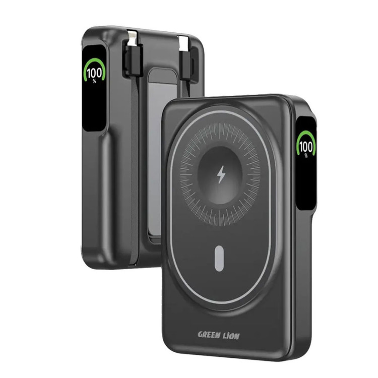 پاوربانک مگ سیف فست شارژ 22.5 وات 10000 گرین لاین Green Lion Mag-Vision 10000mAh Power Bank GL-PB96