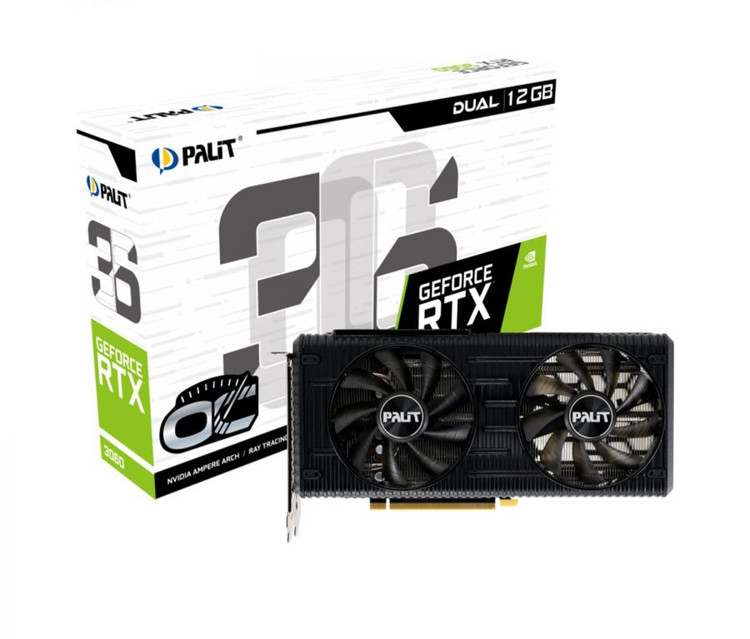 کارت گرافیک استوک پلیت مدل GeForce RTX 3060 12GB Dual
