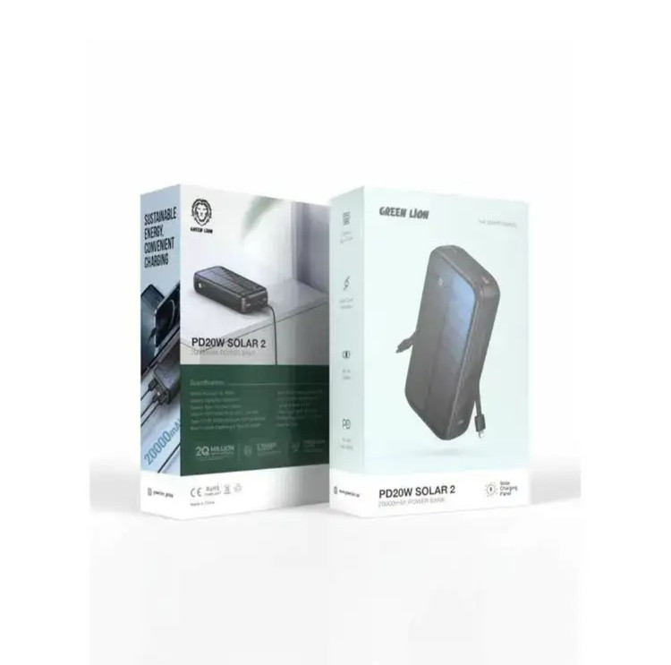 پاوربانک گرین لاین مدل PD20W solar 2 ظرفیت 20000 میلی آمپر ساعت